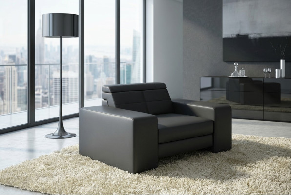 Design Wohnzimmer Leder Couch Sessel 1 Sitzer Polster Sofas Lounge Club Möbel