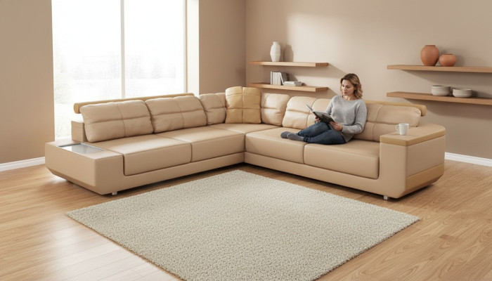 Ecksofa Sofas Luxus Leder L Form Stoff Modern Ecken Couch Sofa Wohnlandschaft