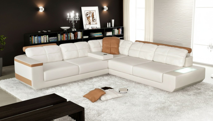Design Modern Sofa L-Form XXL Couch Ecksofa Leder Wohnlandschaft