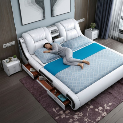 Multifunktion Sofa Bett xxl Big Betten Boxen USB Hotel Leder Polster Schubladen