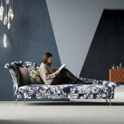 Textil Chaise Lounge Liege Polster Liegen Sofa Relax Chaiselounge Club Möbel Neu