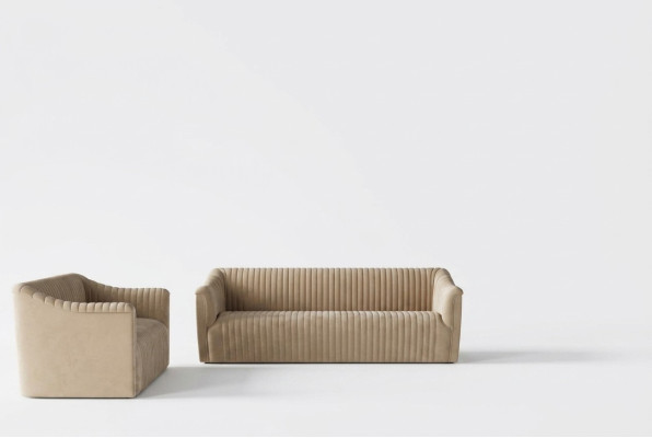 Samt Sofa 2 Sitzer Wohnlandschaft Relax Massivholz Sitz Design Couch Lounge