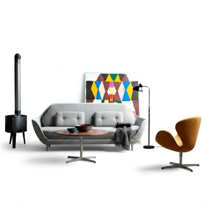 Sofa Wohnlandschaft Relax Sitz Design Couch Lounge Stoff Grau Modern Sofas Neu
