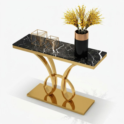 Moderner Konsolentisch Designer Gold Handgemacht Edelstahl 120x40cm