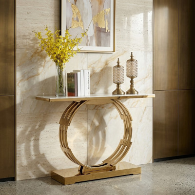 Designer Luxus Modern Konsolentisch Konsolen Tisch Edelstahl Metall