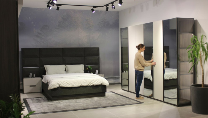 Komplett Schlafzimmer Möbel Set Bett 2x Nachttisch Schminktisch Spiegel 8tlg Neu