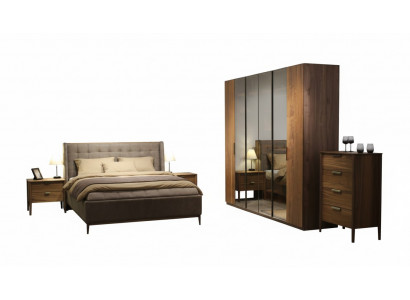 Designer Schlafzimmer Set Luxus Bett 2x Nachttisch Holz Komplett neu 3 tlg.