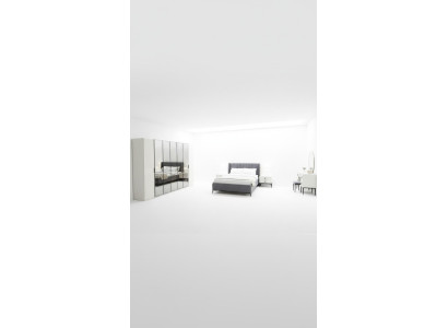 Designer Schlafzimmer Set Bett 2x Nachttische Kleiderschrank Neu und Luxuriös
