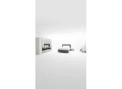 Designer Schlafzimmer Set Bett 2x Nachttische Kleiderschrank Neu und Luxuriös