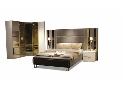 Luxus Schlafzimmer Set Bett + 2x Nachttische + Bank Design Möbel 4 tlg. Neu