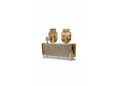 Kommode mit 2x Spiegel Holz Möbel Anrichte Luxus Möbel Modern Möbel 3tlg. Neu