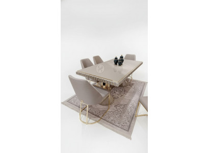 4x Stühle Stuhlgruppe Polster Design Möbel Esszimmer Textil