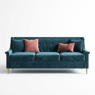 Stoff Dreisitzer Relax Sitz Design Couch Lounge Sofas Samt Sofa 3 Sitzer Möbel
