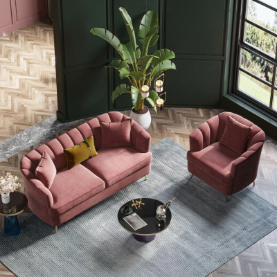 Samt Wohnlandschaft Relax Sitz Design Couch Lounge Sofas Textil Sofa 3 Sitzer