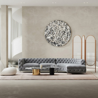 Chesterfield Sitz Design Couch Lounge Sofas Textil Ecksofa L-form Wohnlandschaft