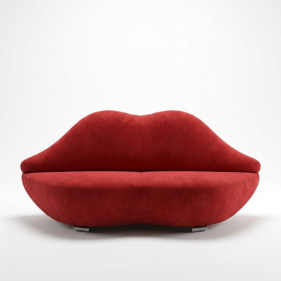Lippen Sofa 2 Sitzer Polster Samt Modern Relax Sitz Luxus Möbel Couch Möbel Neu