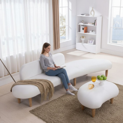 Sofa 4 Sitzer Couchtische Sitz Möbel Wohnlandschaft Polster Textil Modern Stoff