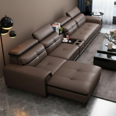 Sitz Möbel Wohnlandschaft Luxus Kunstleder Ecksofa L-form Polster Modern Relax