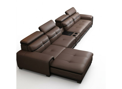 Sitz Möbel Wohnlandschaft Luxus Kunstleder Ecksofa L-form Polster Modern Relax
