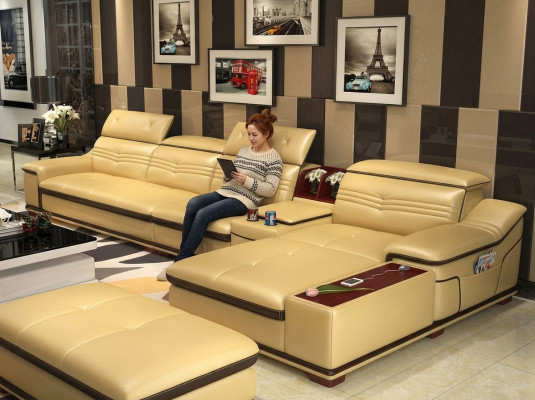 Sitz Möbel Wohnlandschaft Luxus Eckcouch Ecksofa L-form Polster Couch Relax Neu