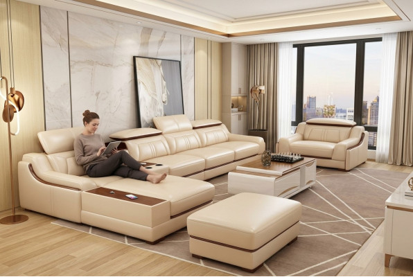 Sofa Möbel Wohnlandschaft Luxus Eckgarnitur Ecksofa L-form Polster Modern Couch