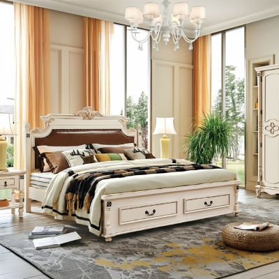 Bett Polster Design Luxus Doppel Hotel Betten Schlafzimmer Barock Holz Möbel Neu