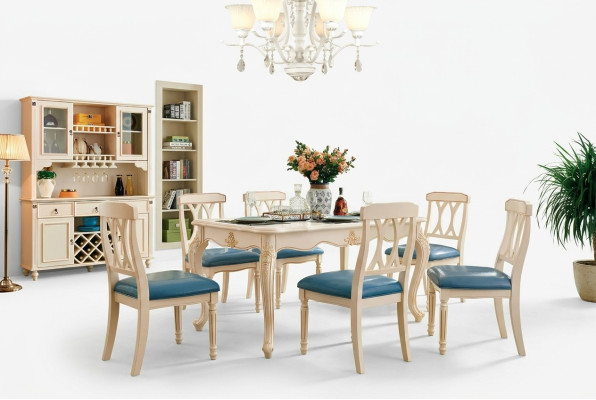 Esszimmer Esstisch 6 x Stuhle Ess Set Holz Küche Gruppe Anrichte Möbel Neu 7tlg.