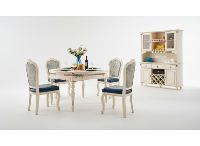 Klassische Esszimmer Garnitur Tisch mit 4 Stühlen Set Stuhl Gruppe Tische 5tlg