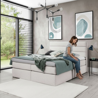 Weiß Bett Boxspringbett 180x200 Schlafzimmer Design Doppel Hotel Modern Möbel