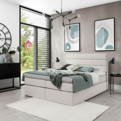 Weiß Bett Boxspringbett 180x200 Schlafzimmer Design Doppel Hotel Modern Möbel
