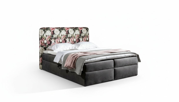 Betten Boxspringbett Textil Design Doppel Hotel Modern Bett Schlafzimmer Blumen