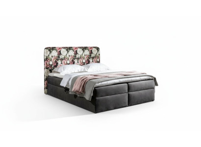 Betten Boxspringbett Textil Design Doppel Hotel Modern Bett Schlafzimmer Blumen