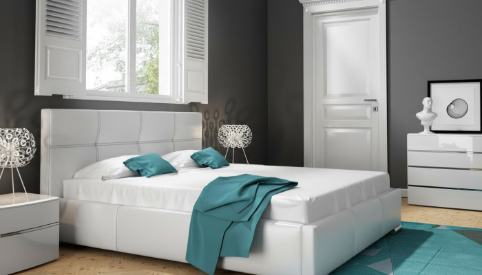 Bettrahmen Design Doppel Hotel Modern Bett Schlafzimmer Betten Weiß Neu