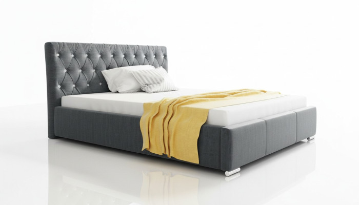 Bettrahmen Bett Doppelbett Ehebett Bettgestell Polsterbett Betten 200x200 Grau