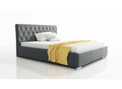 Bettrahmen Bett Doppelbett Ehebett Bettgestell Polsterbett Betten 200x200 Grau