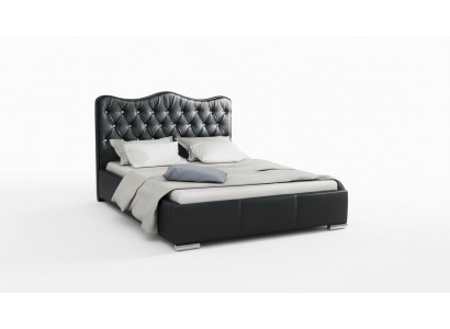Bettrahmen Betten Ehebett Modern Bett Kunstleder Polsterbett Doppelbett Schwarz