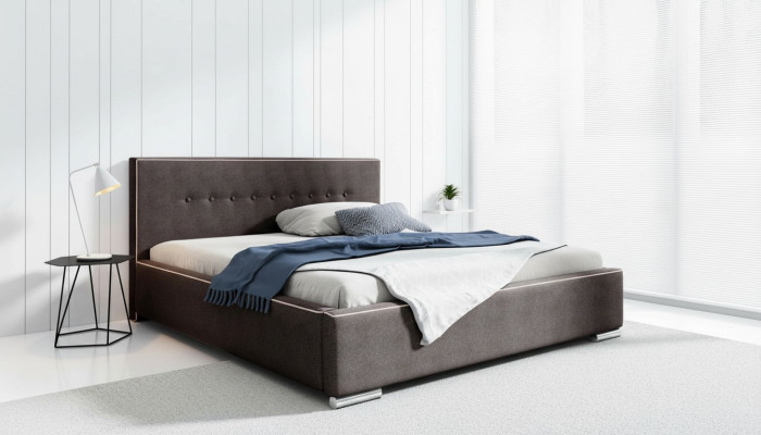 Bettrahmen Doppelbett Bett Ehebett Betten Polsterbett Schlafzimmer Grau Neu