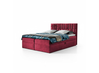 Doppelbett Boxspringbett Bett mit Bettkasten Ehebett Betten Polsterbett Rot Neu