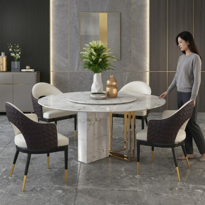 Runder Luxus Tisch Design Tische Rund Stein Möbel Esszimmer Esstische Modern Neu
