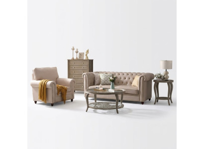Sofagarnitur Chesterfield 321 Wohnlandschaft Sitz Design Couch Sofas Ledersofa