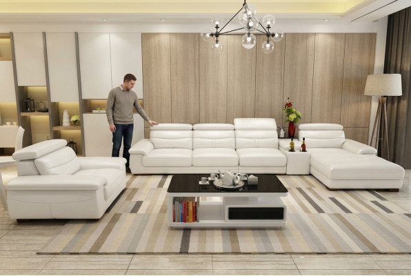 Ecksofa L-form Kunstleder Eck Polstersofa Sitz Design Couch Sofas Wohnlandschaft