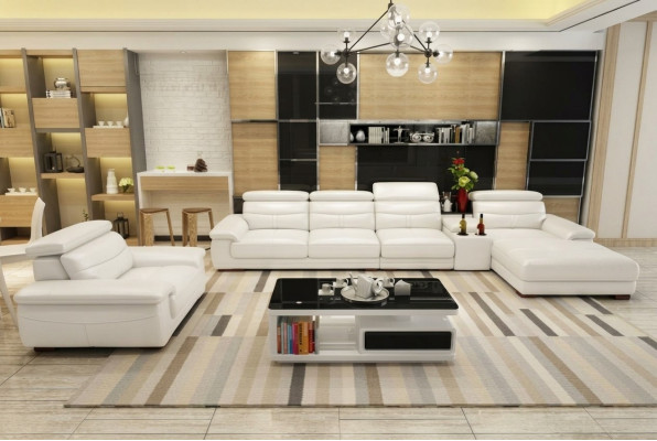Ecksofa L-form Kunstleder Eck Polstersofa Sitz Design Couch Sofas Wohnlandschaft