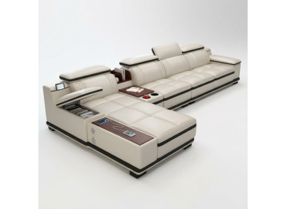 Ecksofa L-form Wohnlandschaft Eck Polstersofa Sitz Design Couch Sofas Weiß Sofa