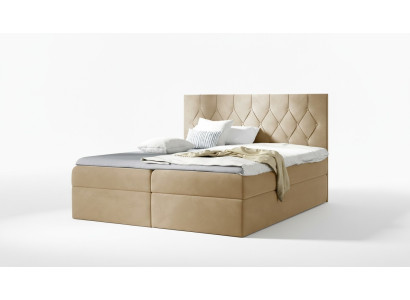 Luxus Boxspring Bett Hotel Betten Polster Funktion Bettkasten 180x200cm Beige