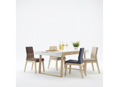 Stühl Sessel Esszimmerstuhl Esszimmer Stühl Stoff Stuhl Holz Luxus 1 Sitz Neu