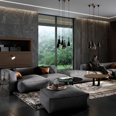 XXL Luxus Sofa Sitz Sofas Stoff Wohnzimmer Design Couchen Polster Modern 590 cm