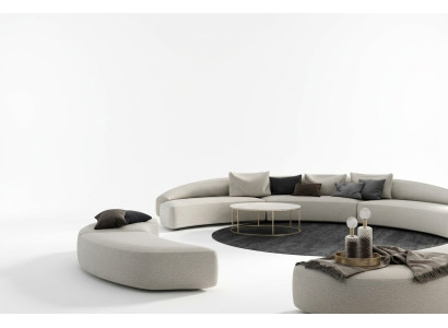 Ecksofa U-Form xxl Sofas Wohnlandschaft Sofa Garnitur 3tlg. Sofas Rund Couchen