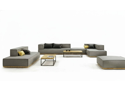 Ecksofa L-form Luxus Garnitur Sofa Stoff Sofas Polster Sitz Eck Modern Grau
