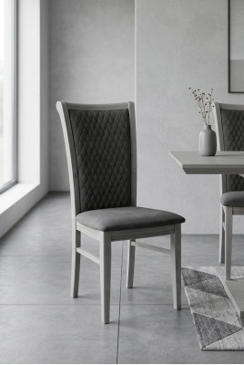 Esszimmerstuhl Holz Stuhl Grau Stoff Lehnst Stühle Relax Design Sessel Italien