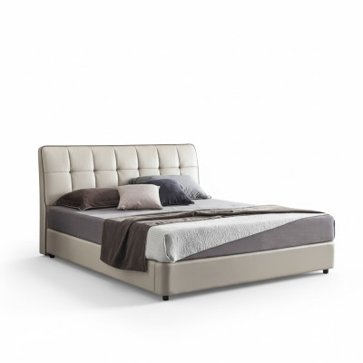 Betten Designer Doppelbett Ehebett 180x200cm Lederbett Leuchte Polsterbett